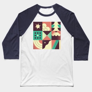 Abstract, geometric puzzle, with cartoon elements Baseball T-Shirt